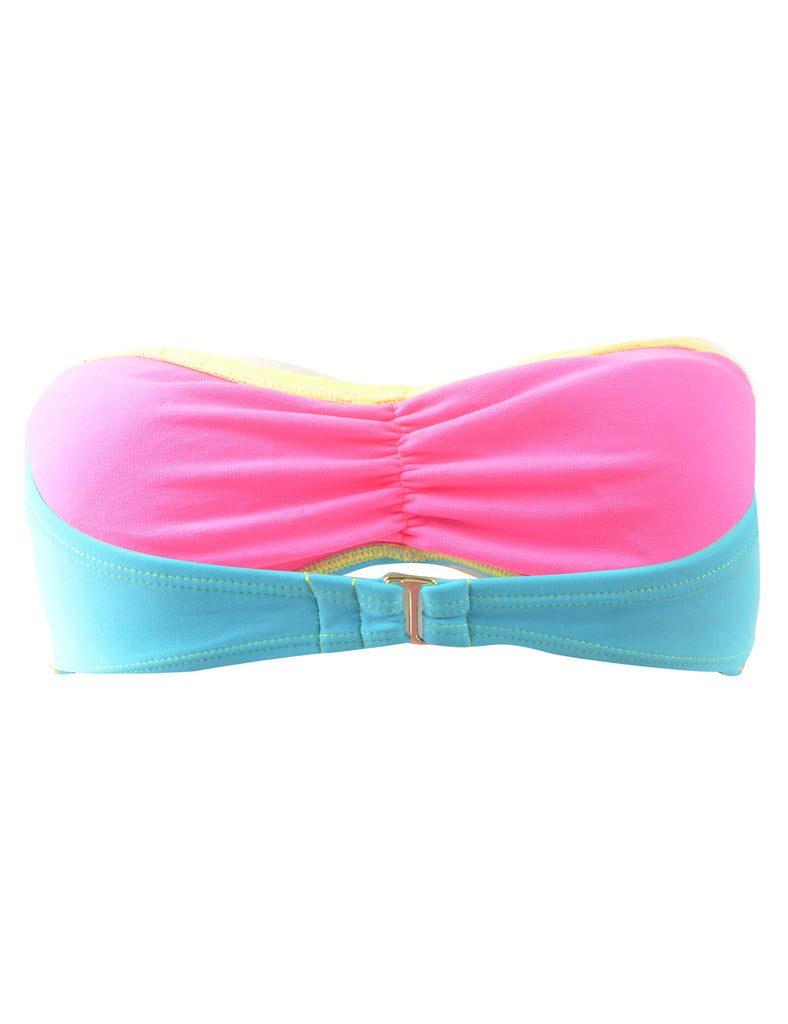 Colour Block Bikini Top - M