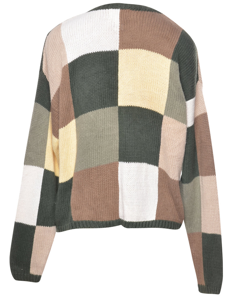 Colour Block Cardigan - L