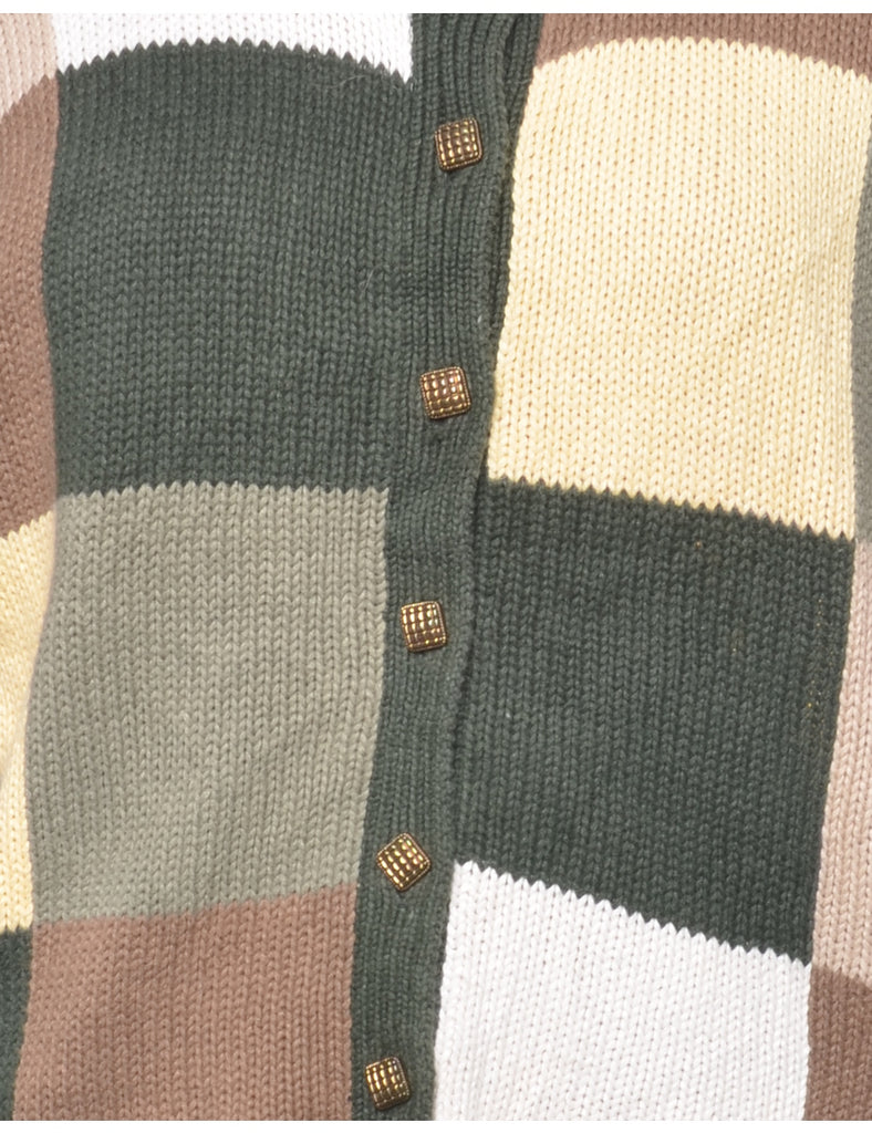 Colour Block Cardigan - L