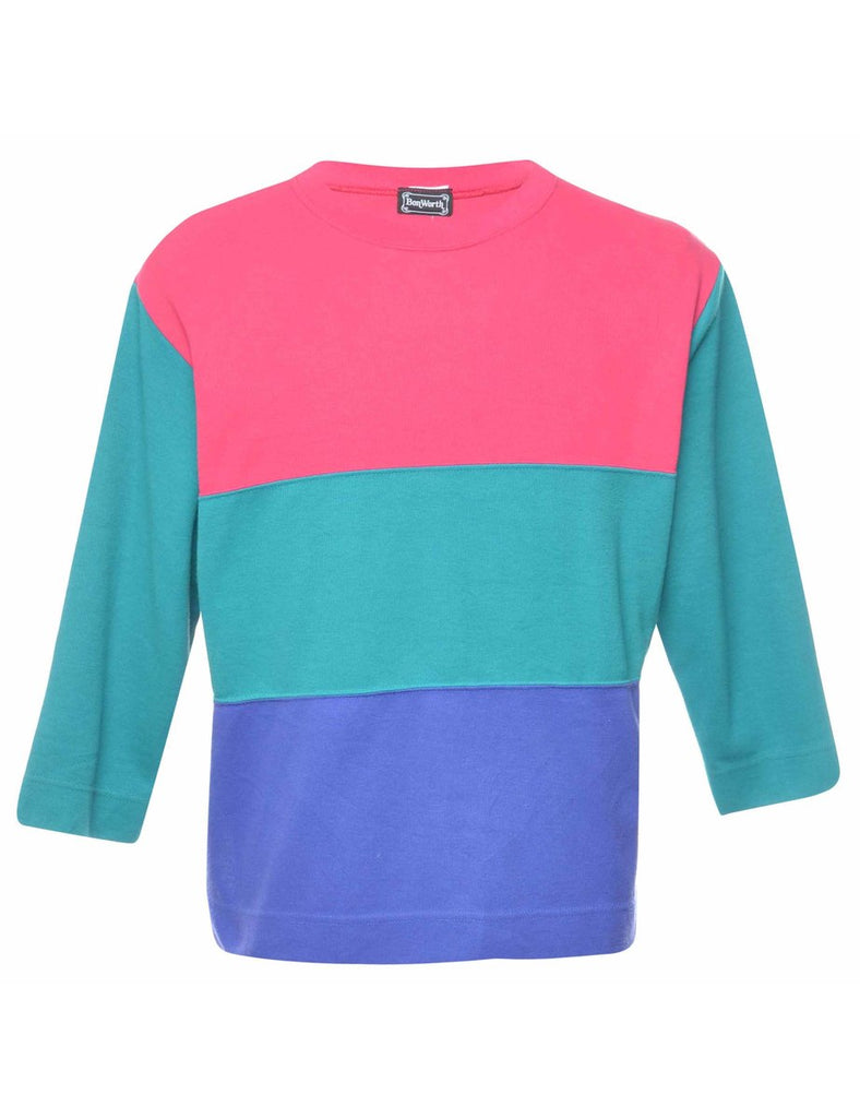 Colour Block Plain Sweatshirt - M
