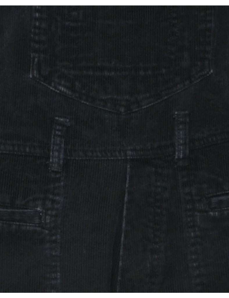 Corduroy Black Dungarees - W30 L28