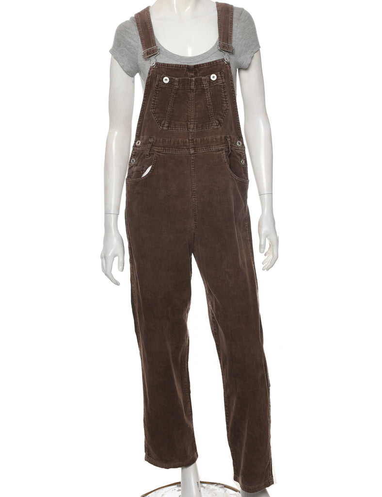 Corduroy Brown Dungarees - W34 L30
