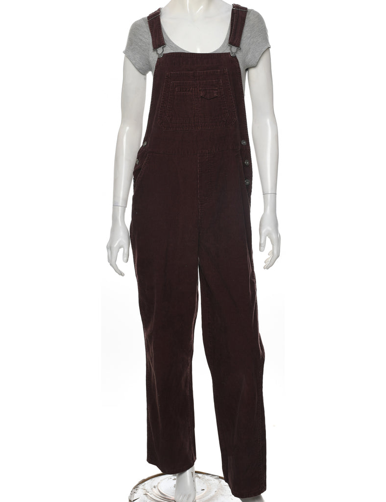 Corduroy Dark Brown Dungarees - W36 L30