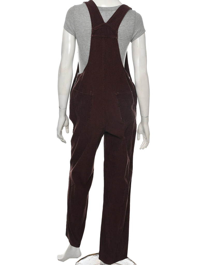 Corduroy Dark Brown Dungarees - W36 L30