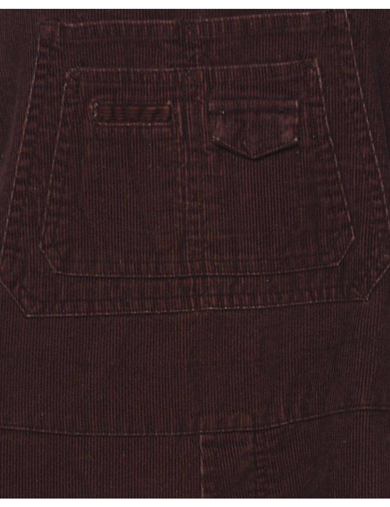 Corduroy Dark Brown Dungarees - W36 L30