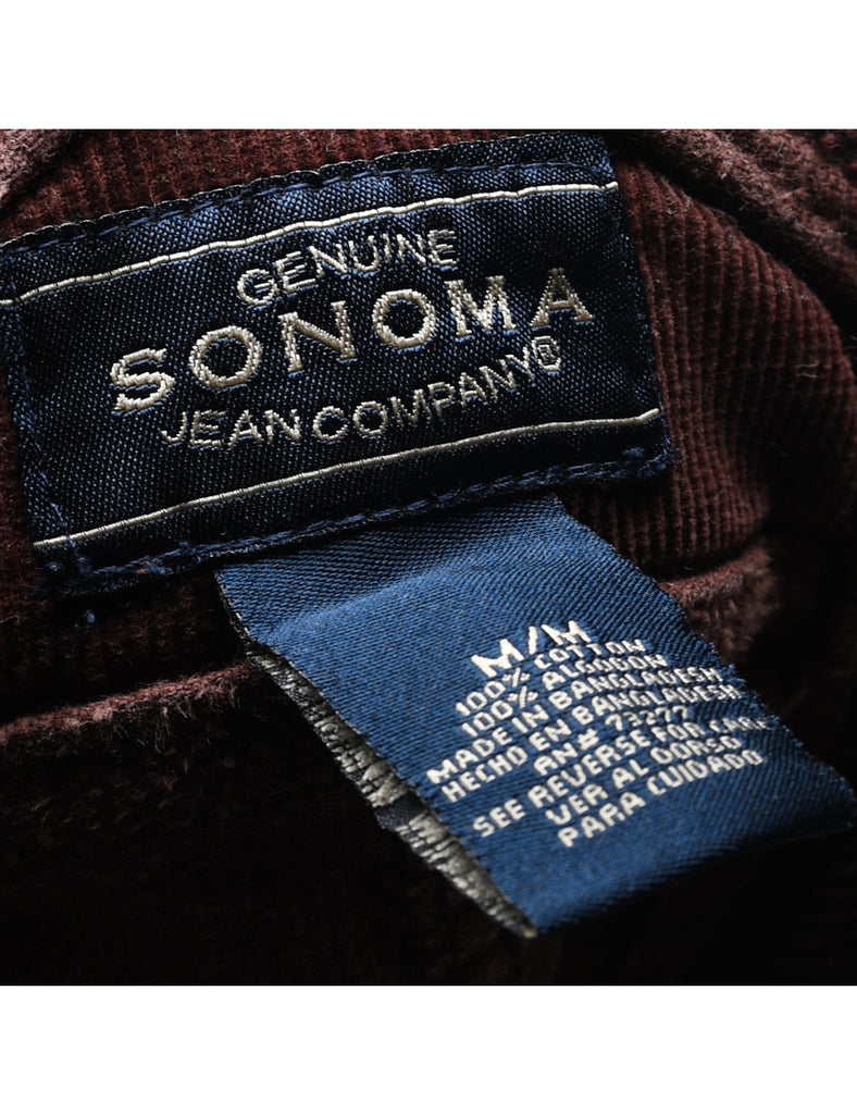 Corduroy Dark Brown Dungarees - W36 L30