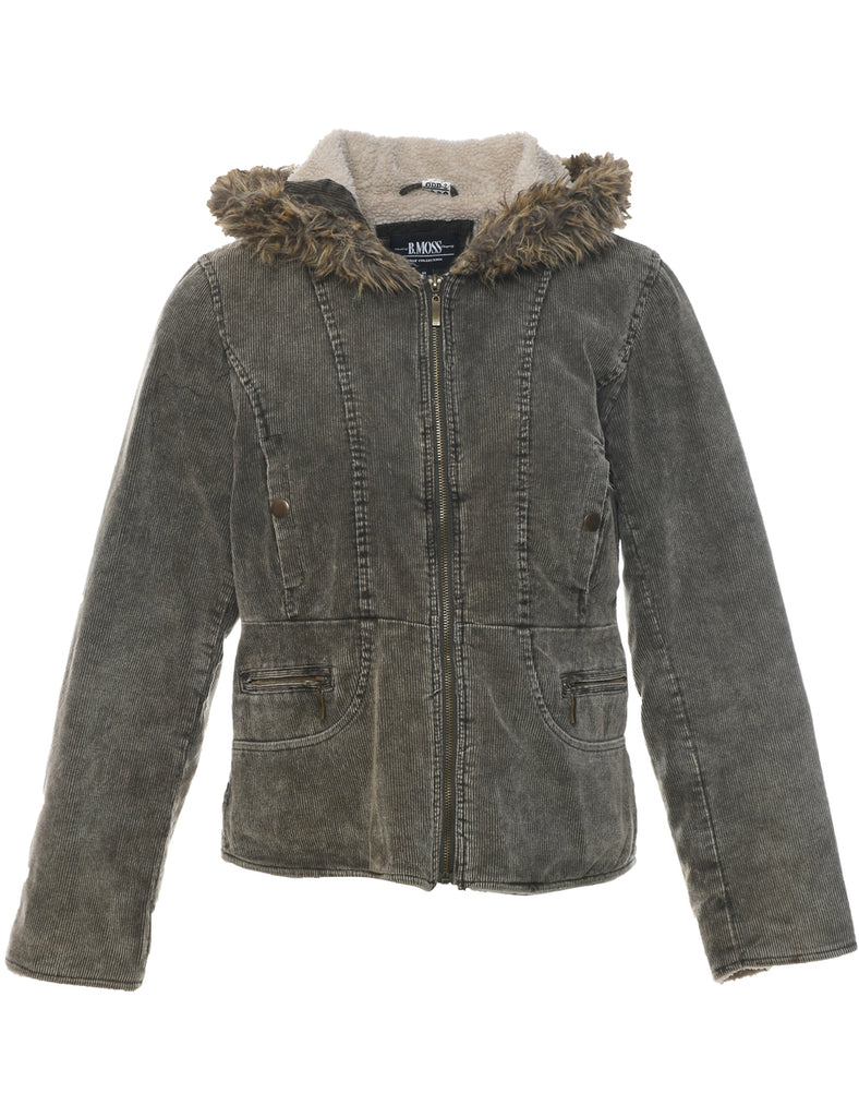 Corduroy Hooded Jacket - M