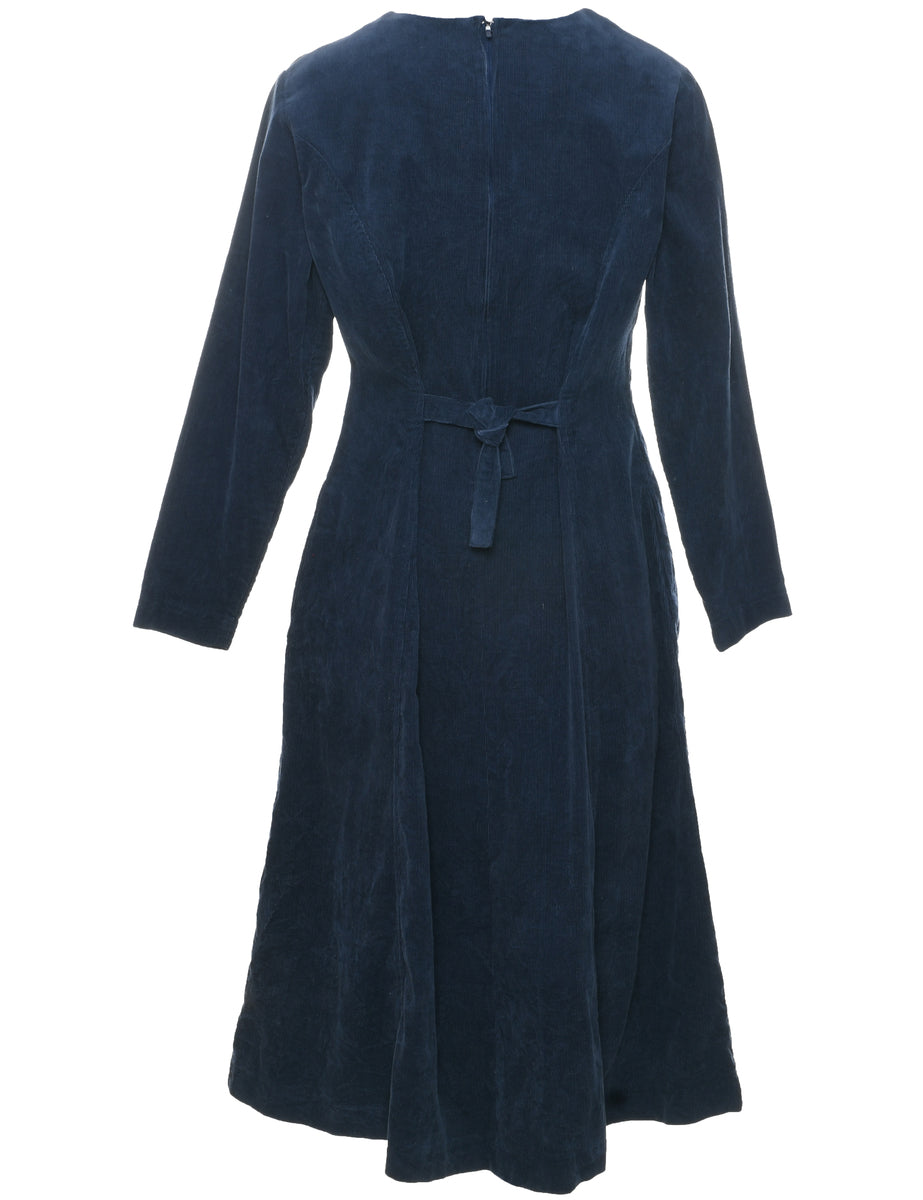 Women's Corduroy Navy Dress Blue, M | Beyond Retro Women's Corduroy Navy Dress Blue, M | Beyond Retro
