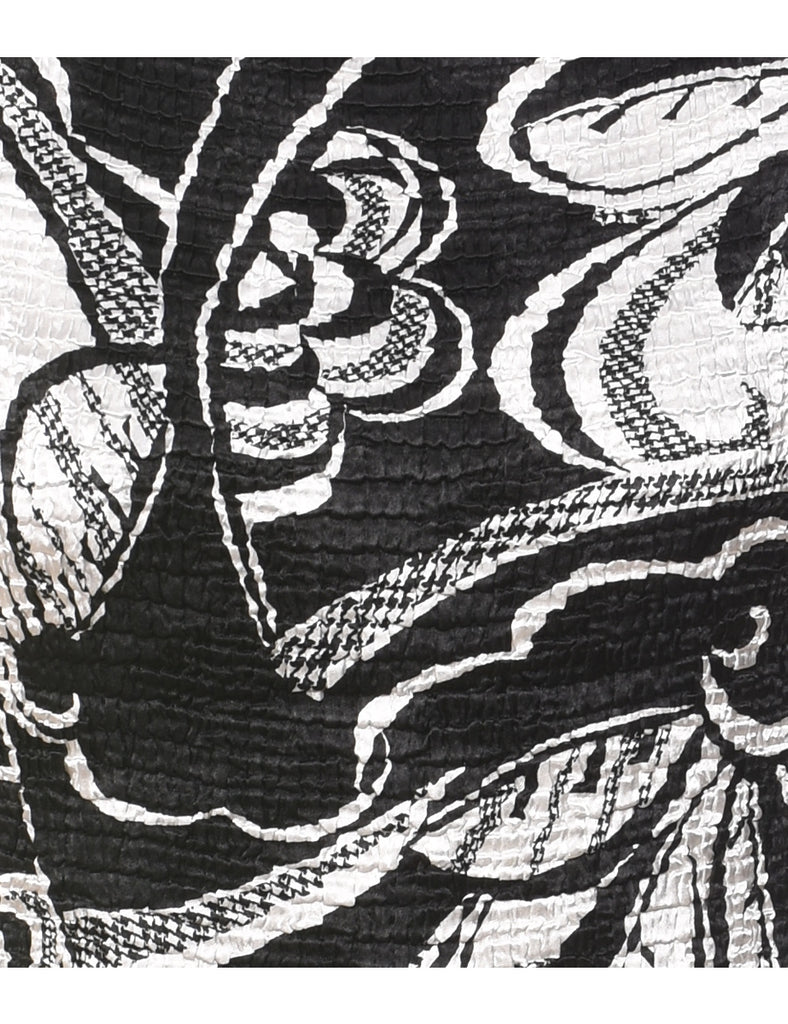 Crinkle Abstract Print Top - M