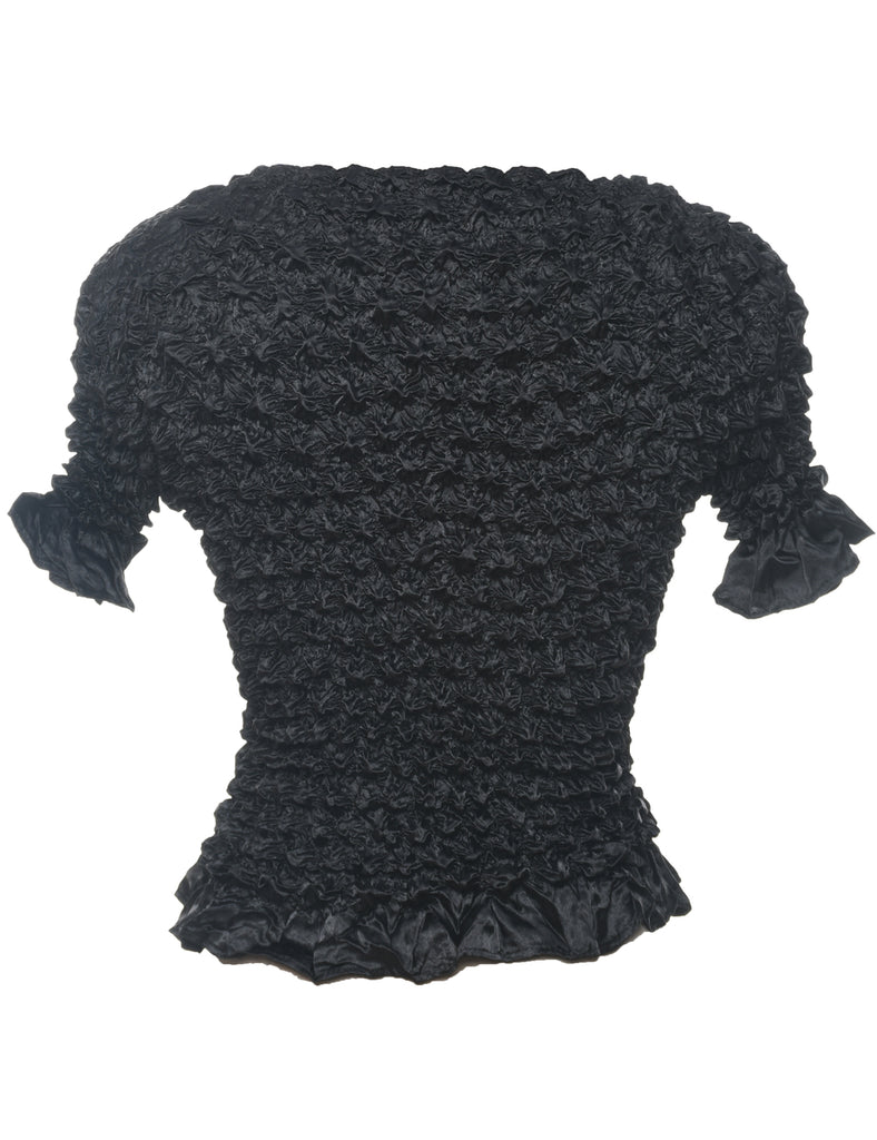 Crinkle Black Top - XS