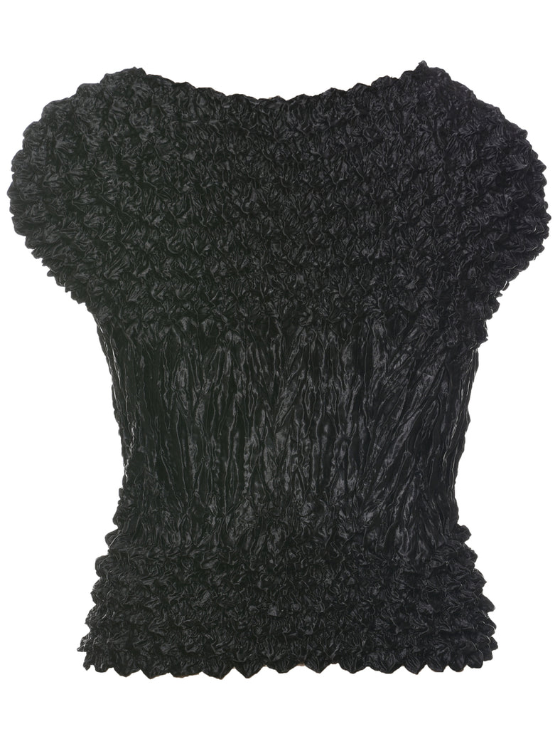 Crinkle Black Top - M