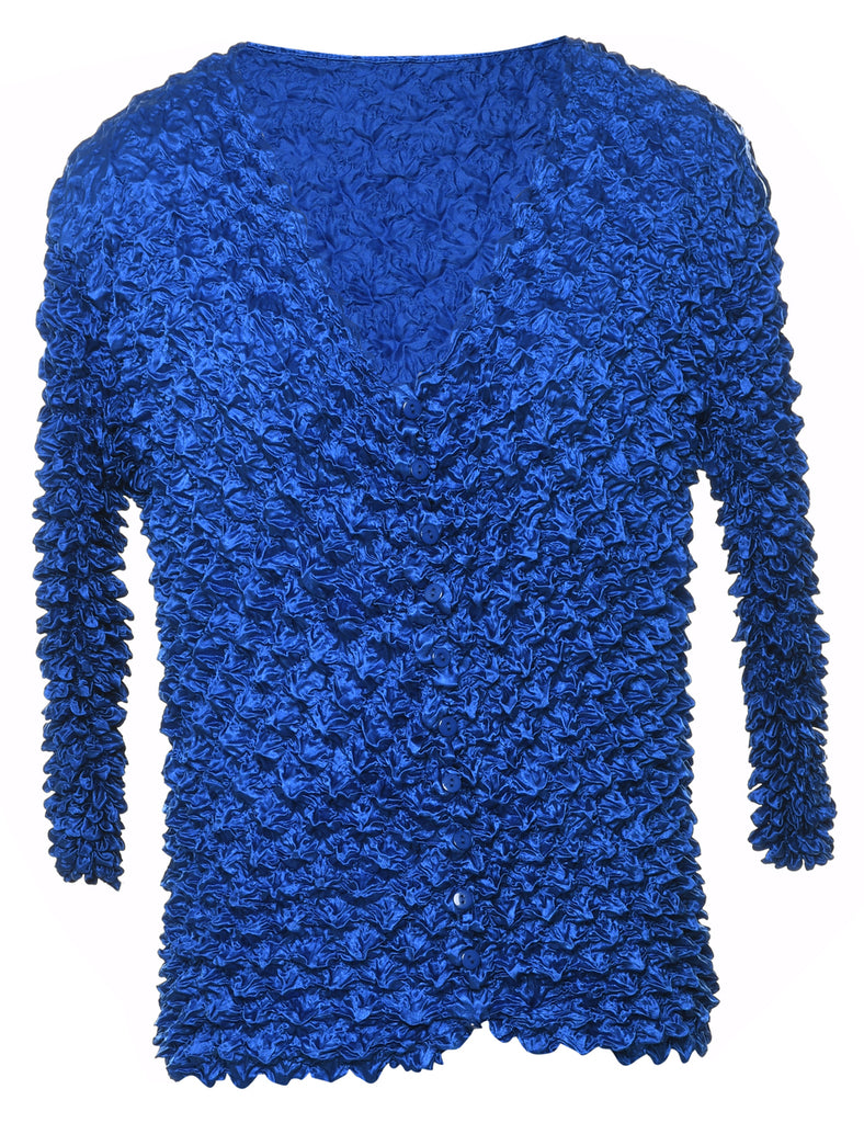 Crinkle Blue Blouse - M