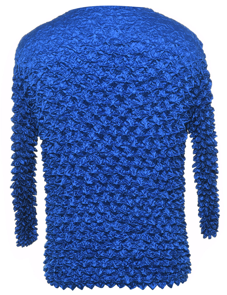 Crinkle Blue Blouse - M