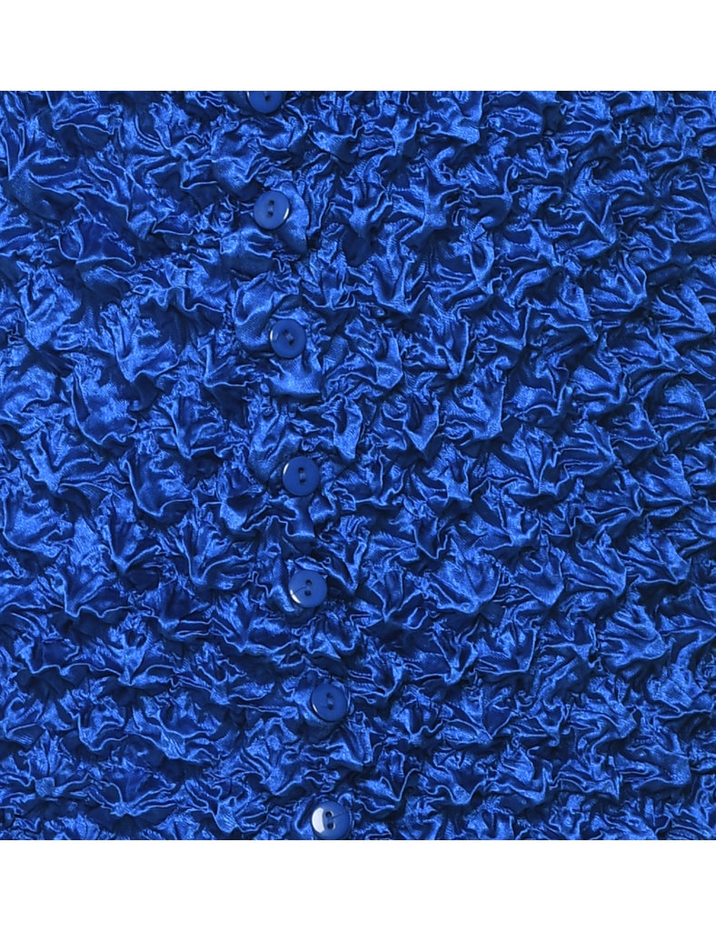 Crinkle Blue Blouse - M