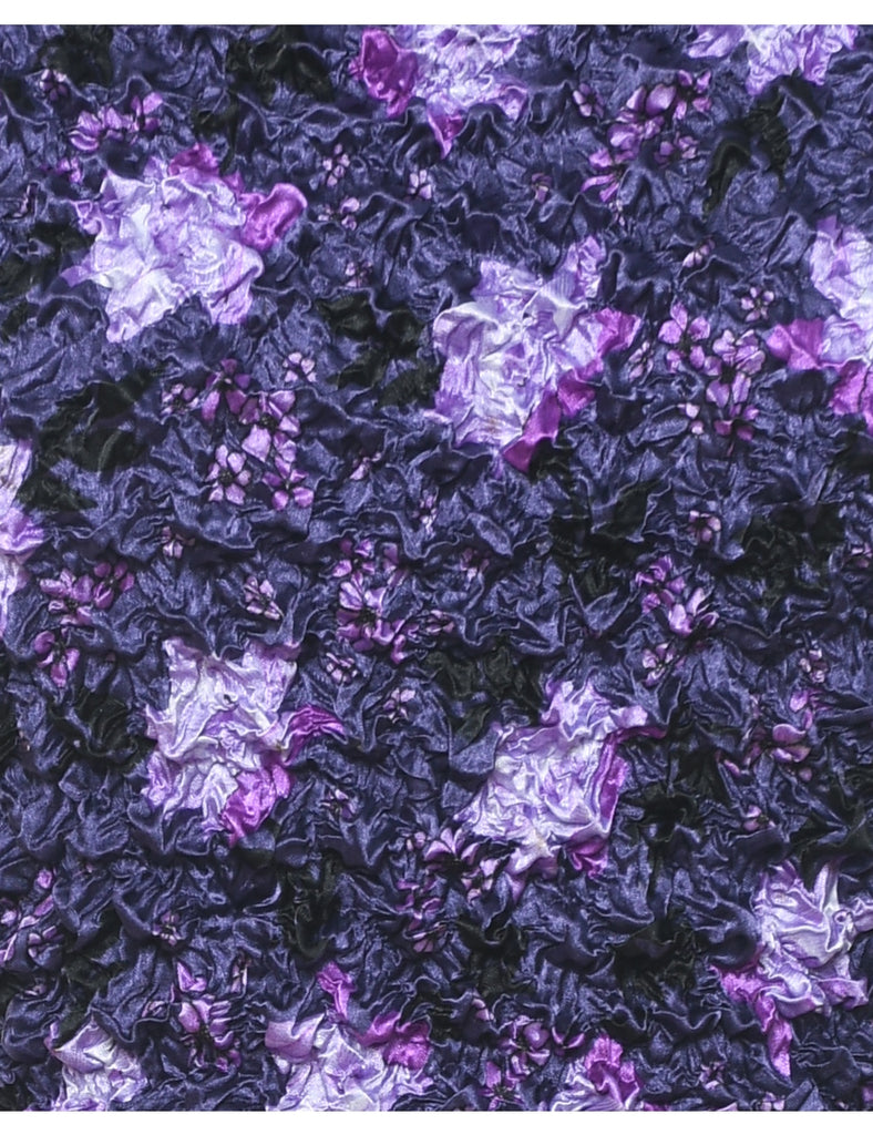 Crinkle Floral Print Top - S