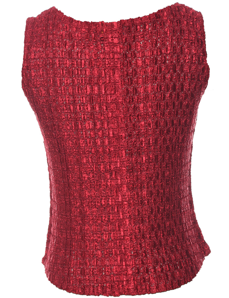 Crinkle Maroon Top - M