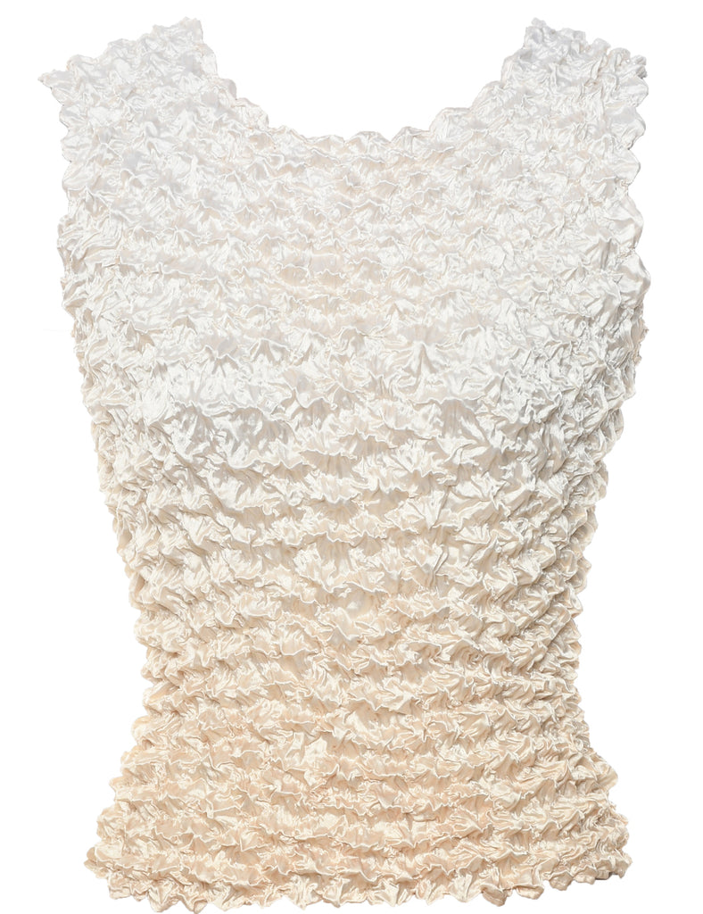Crinkle Off White Top - S