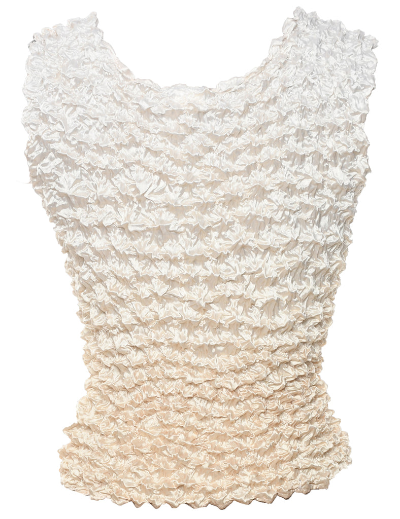 Crinkle Off White Top - S