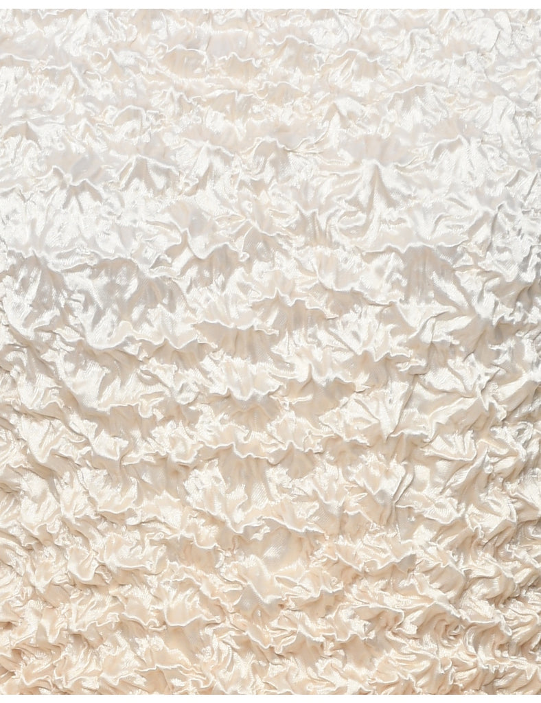 Crinkle Off White Top - S