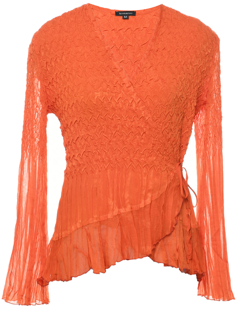 Crinkle Orange Top - M