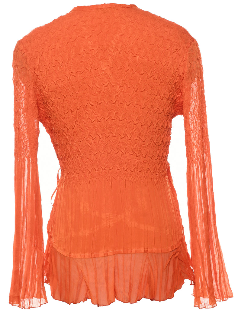 Crinkle Orange Top - M