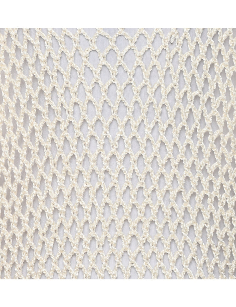 Crochet Off White Jumper - XL