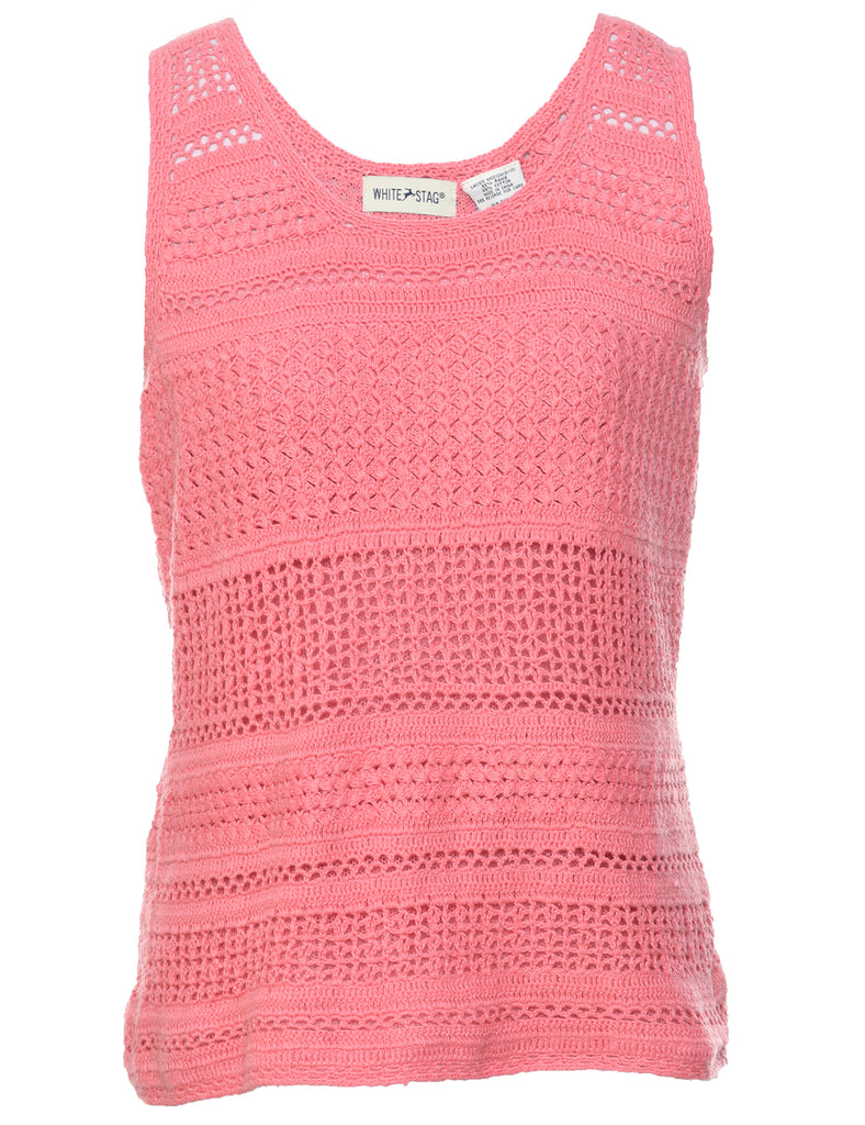 Crochet Pale Pink Vest - M