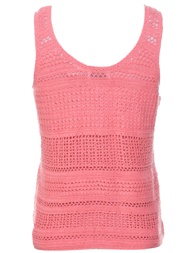 Crochet Pale Pink Vest - M