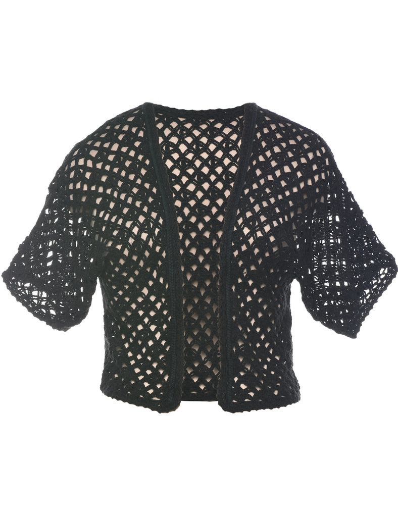 Crochet Short Sleeve Cardigan - M