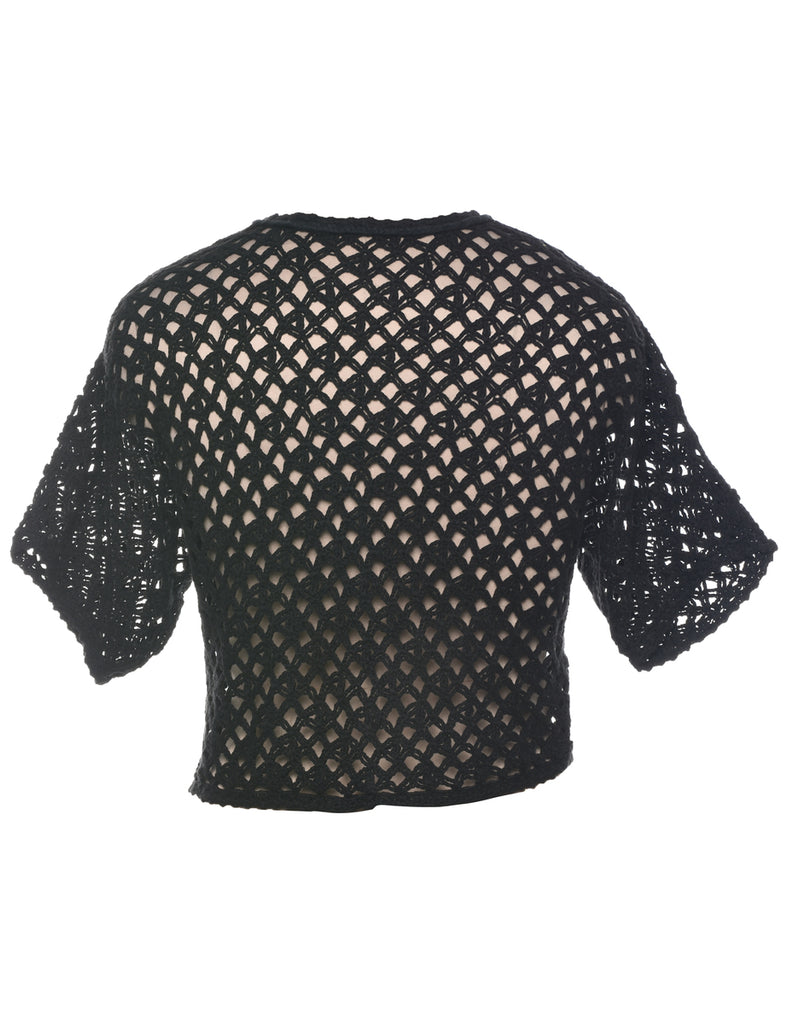 Crochet Short Sleeve Cardigan - M