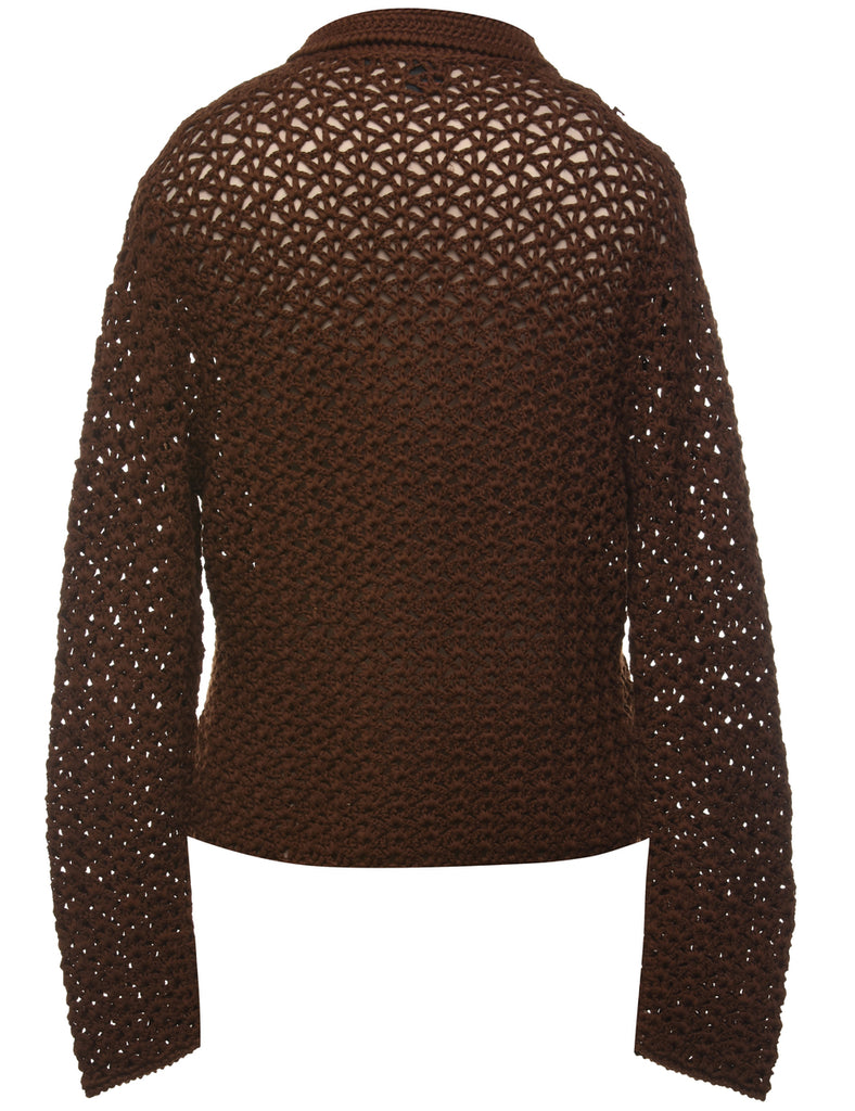 Crochet Summer Knit Cardigan - L