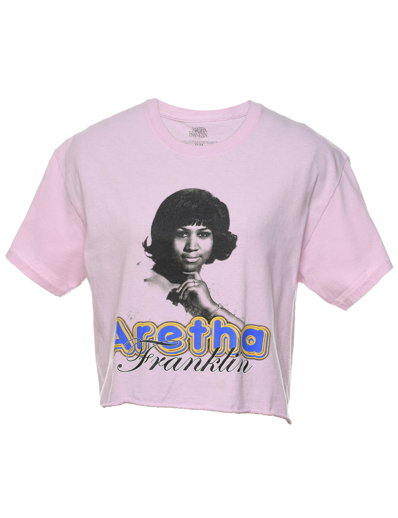 Cropped Aretha Franklin Printed T-shirt - M