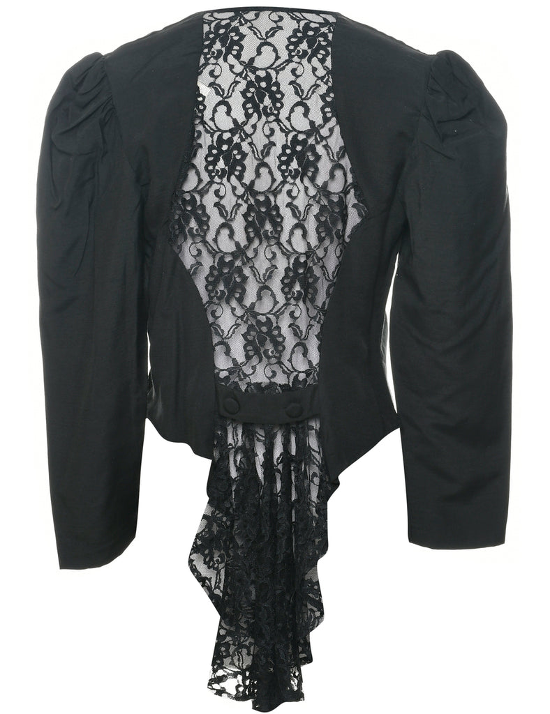 Cropped Black Evening Jacket - M