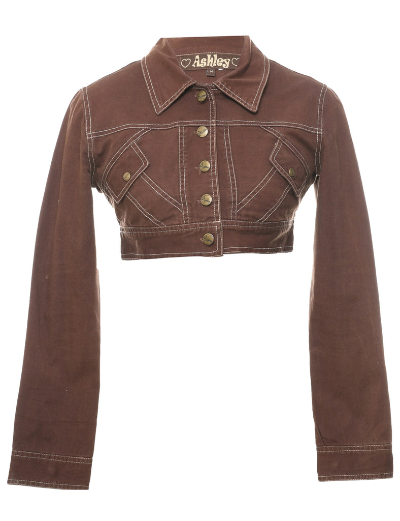 Cropped Brown Jacket - M