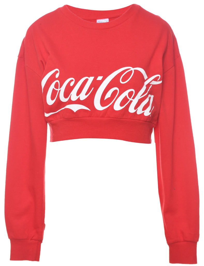 Cropped Coco-Cola Printed Sweatshirt - M