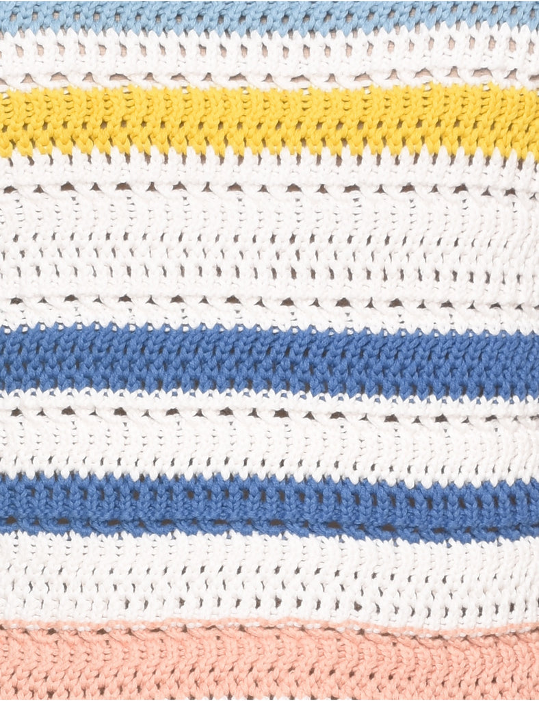 Cropped Crochet Vest - M