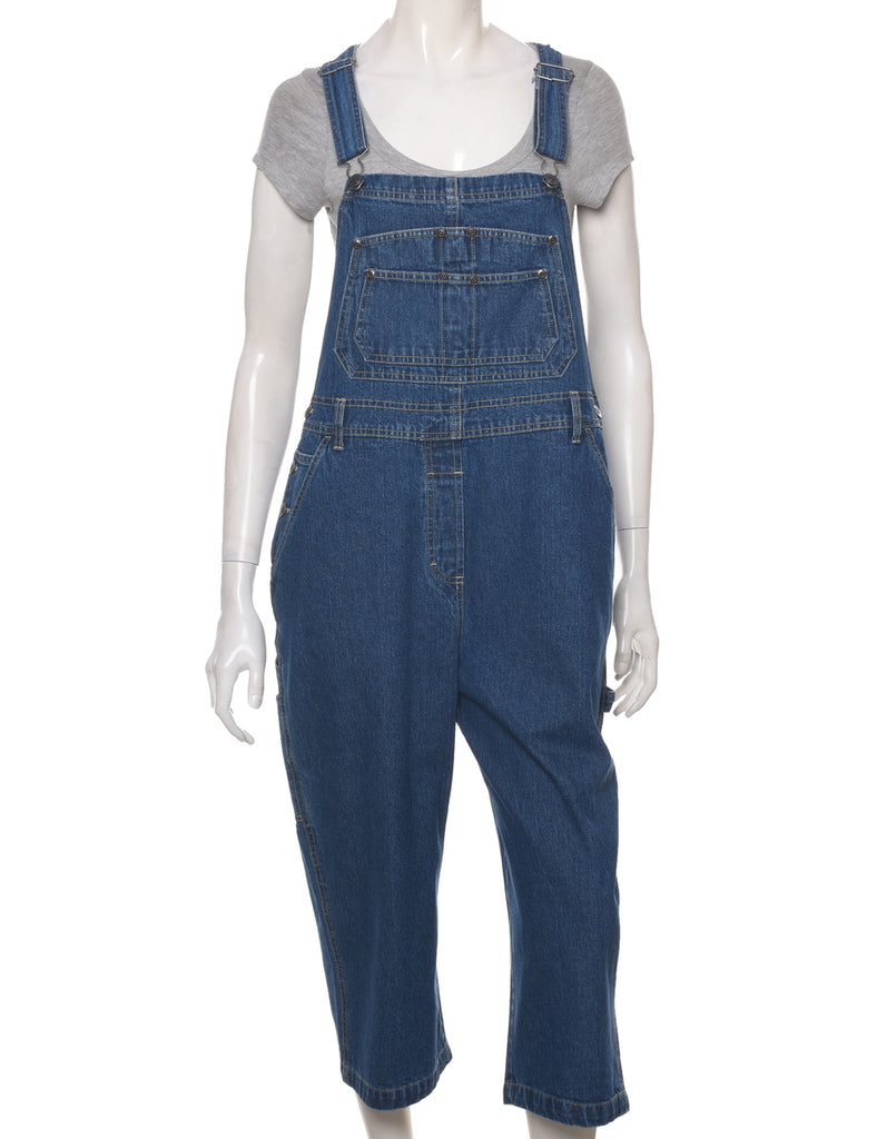 Cropped Dark Wash Dungarees - W38 L21