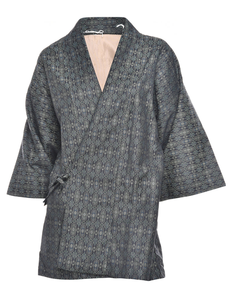 Cropped Pattern Kimono - L