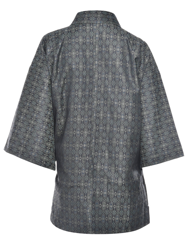 Cropped Pattern Kimono - L