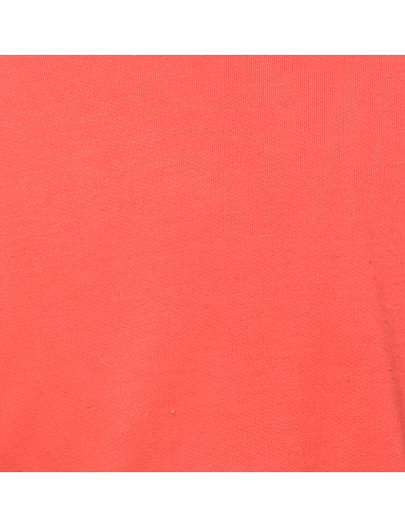 Cropped Plain Red & White Contrast Sweatshirt - L