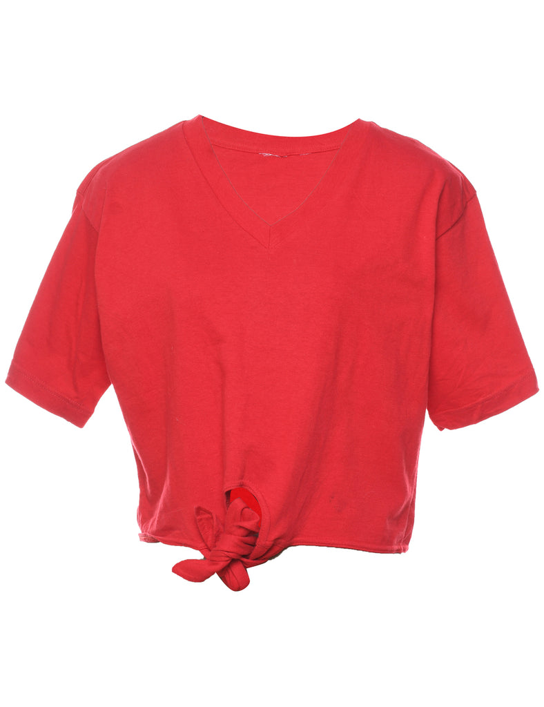 Cropped Plain T-shirt - L
