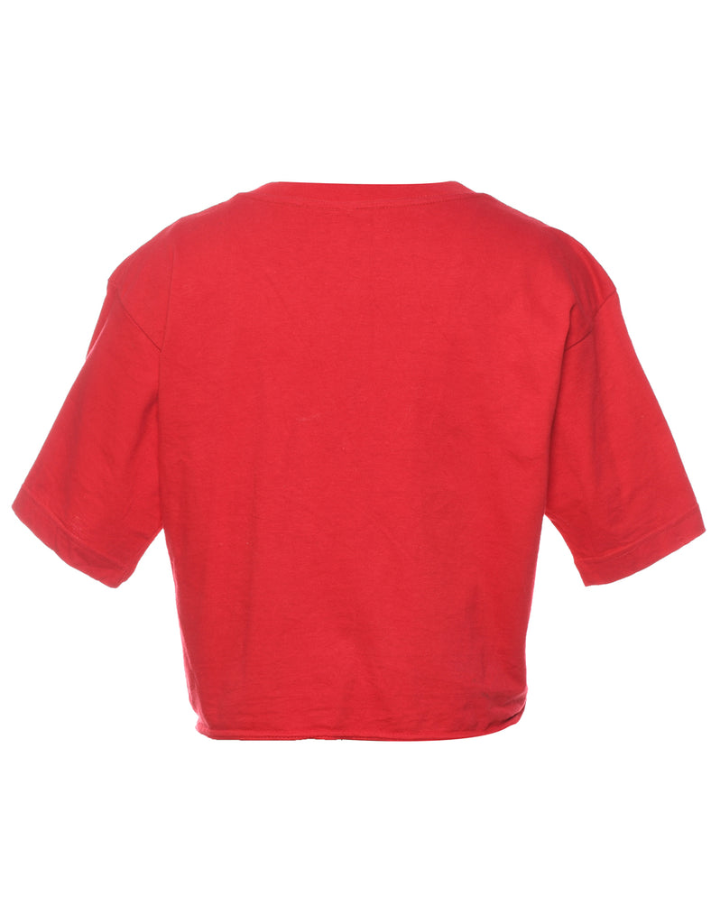 Cropped Plain T-shirt - L