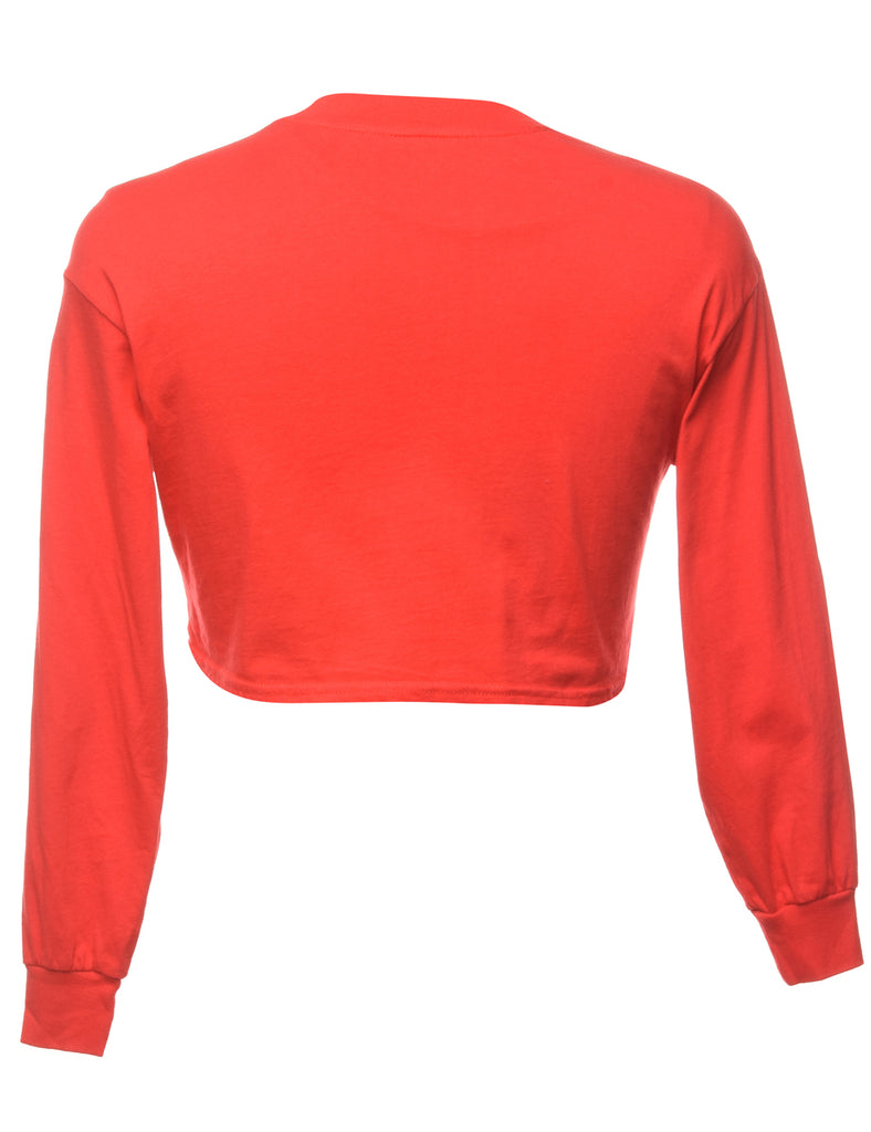 Cropped Printed T-shirt - S