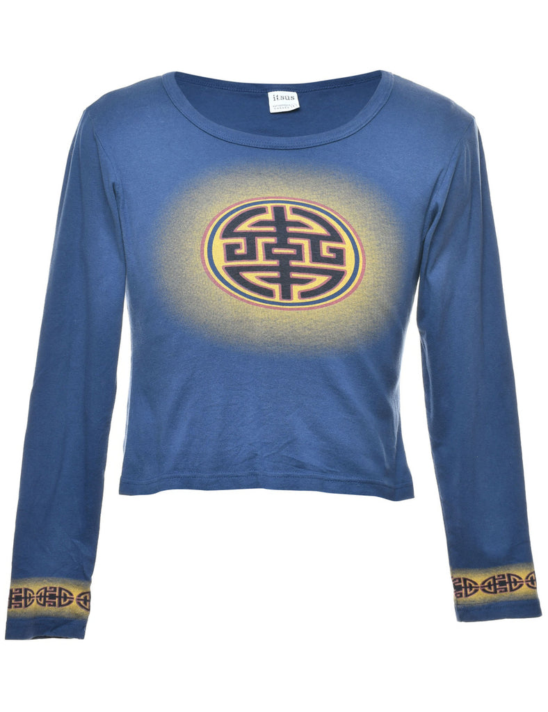 Cropped Printed Y2K T-shirt - M