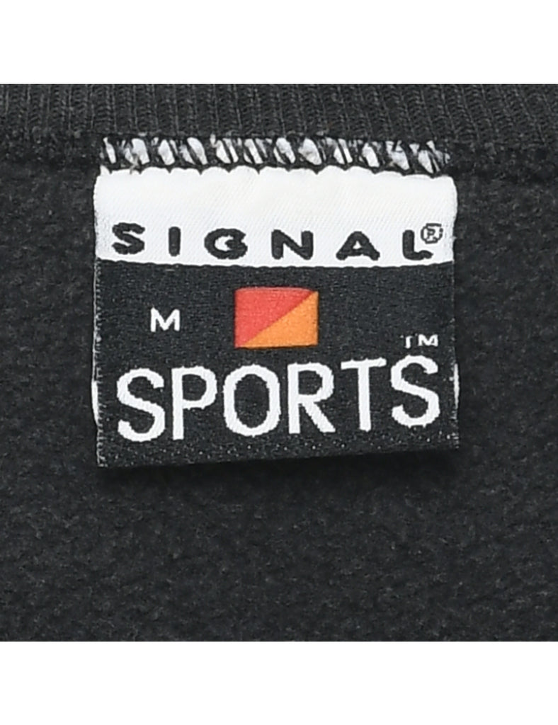 Cropped Wolf Printed Sweatshirt - M