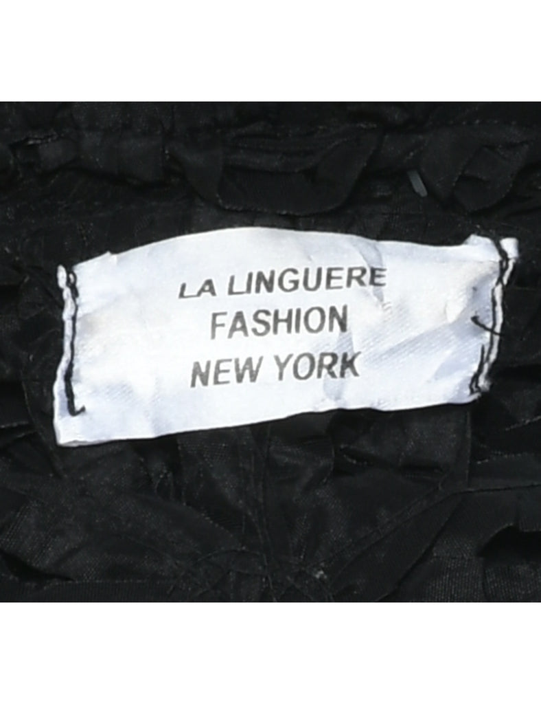 Cropped Y2K Black Jacket - L