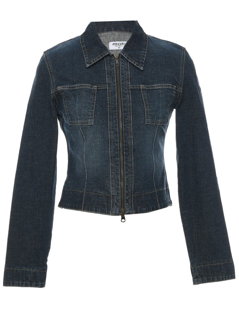 Cropped Y2K Denim Jacket - M