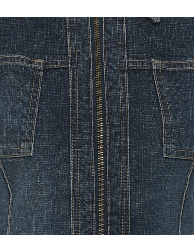 Cropped Y2K Denim Jacket - M