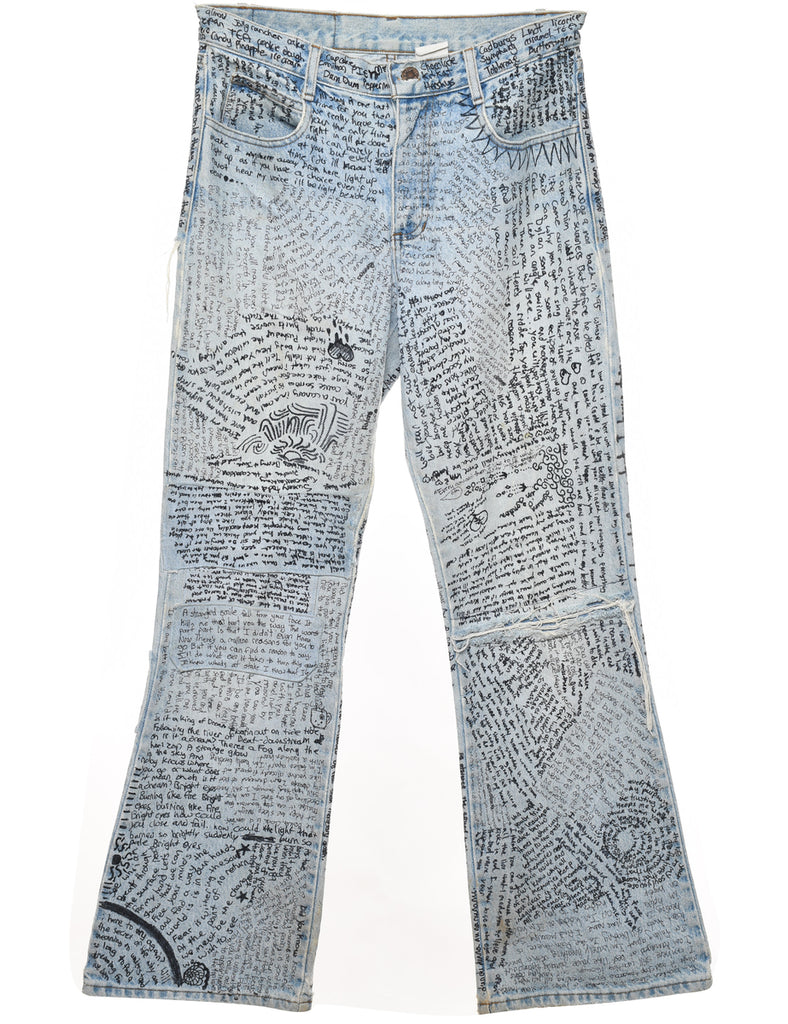 Customised Bootcut Light Wash Jeans - W30 L31