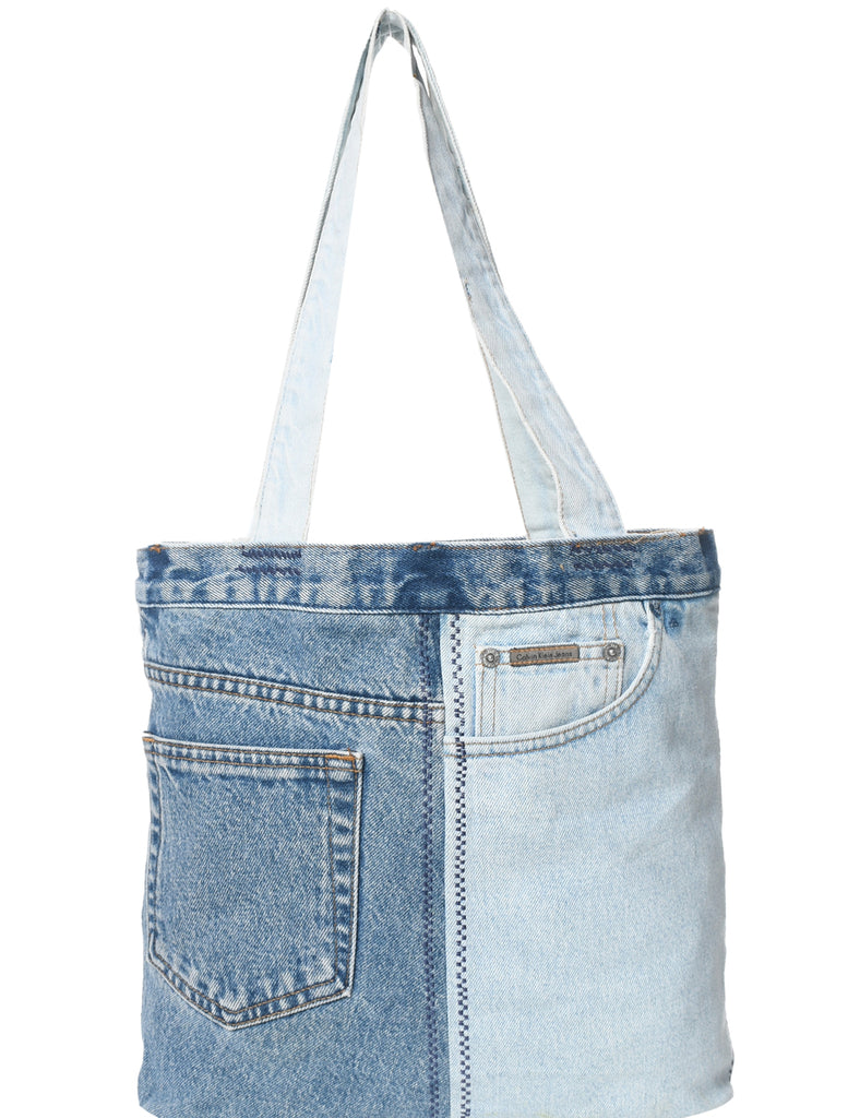 customised Denim Colour Block Handbag - M